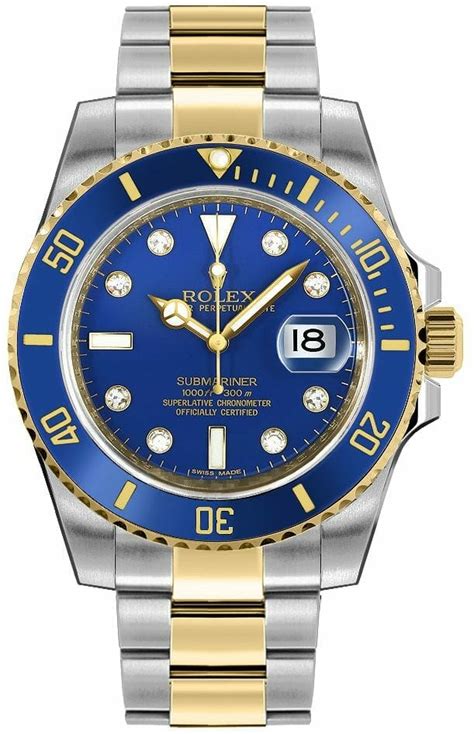 rolex 116613lb submariner two tone blue